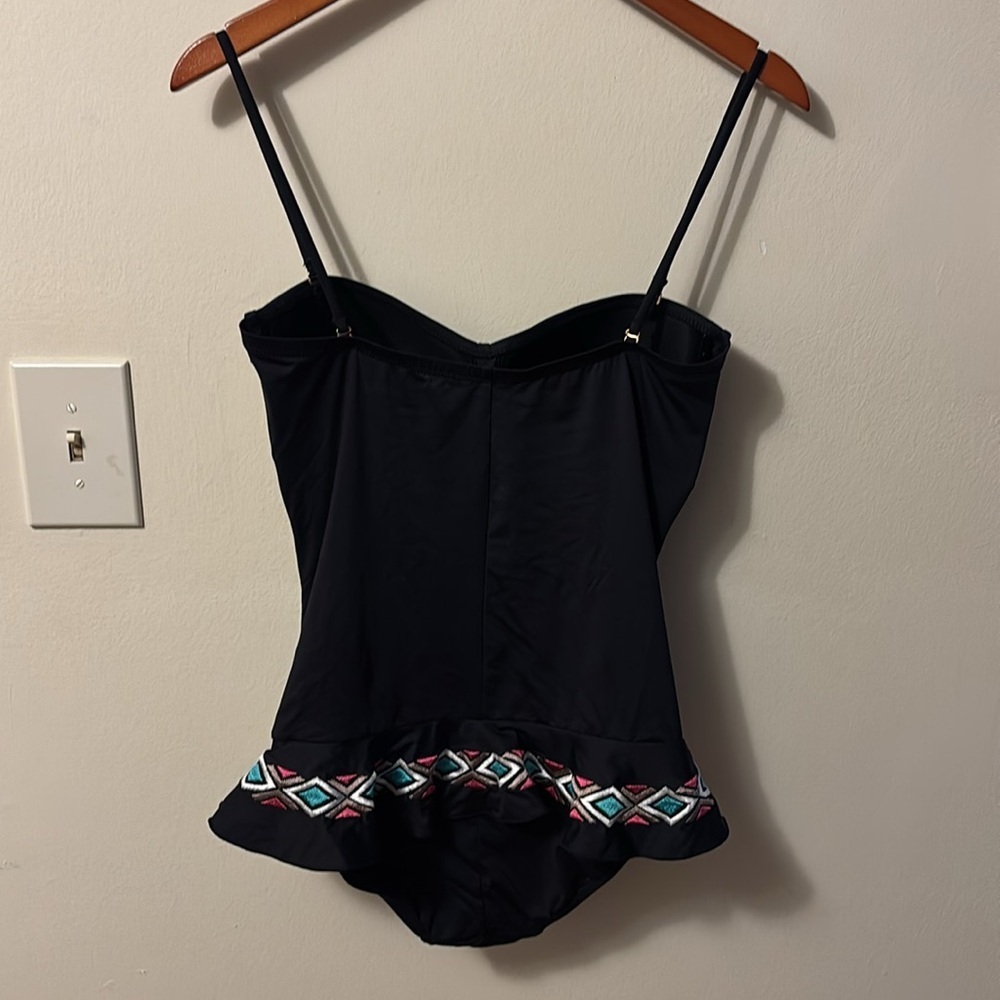 La Blanca Black Swimsuit with Vibrant Accents - Picture 2 of 9